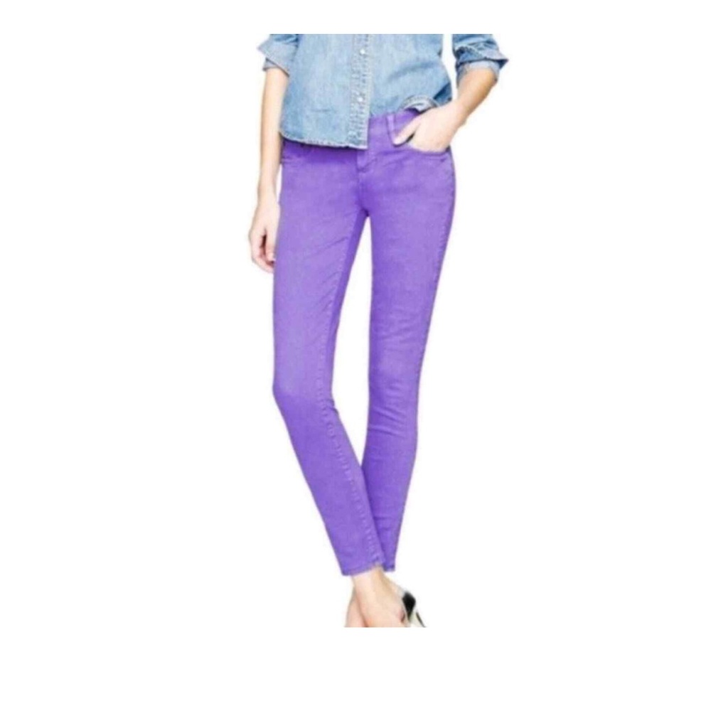 J. Crew Ladies Toothpick Ankle Purple Skinny Jeans Sz 30 EUC